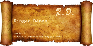 Ringer Dénes névjegykártya